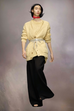 Maison Margiela Brushed Linen Knit Cardigan Stickat Herr Gula | 16394-JZTO