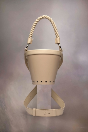 Maison Margiela Fire Bucket Small Axelväska Dam Almond | 37469-QTIL