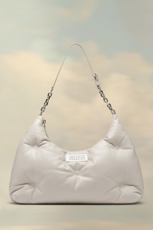 Maison Margiela Glam Slam Hobo Medium Axelväska Dam Vita | 91750-AGKL