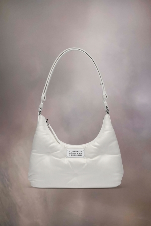 Maison Margiela Glam Slam Hobo Small Axelväska Dam Vita | 25904-XTPV