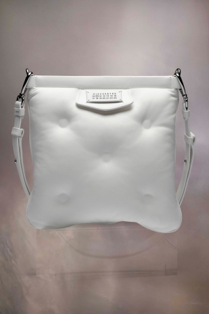 Maison Margiela Glam Slam Platta Pocket Axelväska Dam Vita | 72614-RHKP