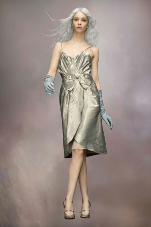 Maison Margiela Lurex Klänning Dam Silver | 59607-RXFJ