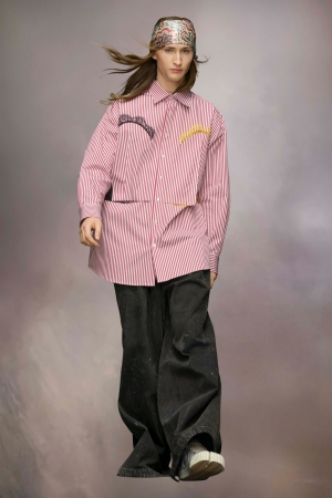 Maison Margiela Pinstripe Spets Shirt Skjorta Herr Vita | 17065-OXRB
