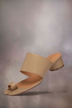 Maison Margiela Tabi Low Mules Platta Skor Dam Vita | 02568-AQNW