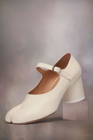 Maison Margiela Tabi Mary-janes Höga Klackar Dam Vita | 80312-FRWN